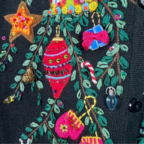 VINTAGE Marisa Christina Novelty Christmas Tree Sweater Vest Large - Picture 5 of 7